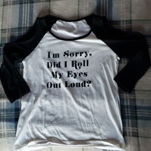 Sarcastic cold shoulder and 3/4 sleeved tshirt